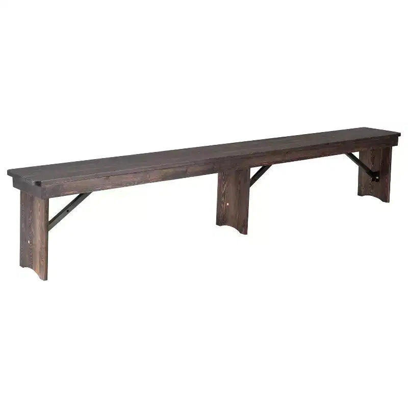 Merrick Lane 96 x 12 Solid Pine Folding Farmhouse Style Bench