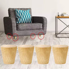 Unique Bargains Piedini per mobili in legno, rotondi, massicci, con piastra di montaggio, set di 4