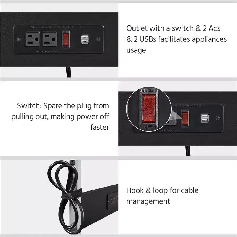 Yaheetech 3 Tiers Computer Desk with Charging Station for Home Office