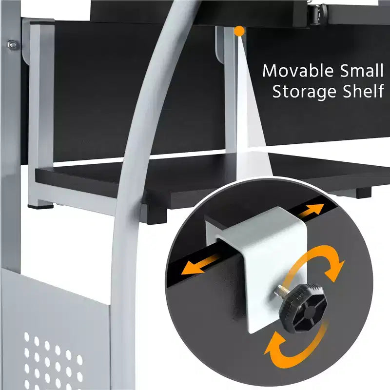 Yaheetech 3 Tiers Computer Desk with Charging Station for Home Office