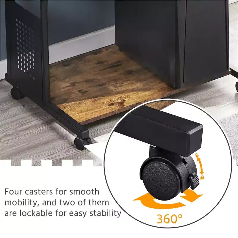 Yaheetech 3 Tiers Computer Desk with Charging Station for Home Office