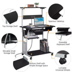 Yaheetech 3 Tiers Computer Desk with Charging Station for Home Office