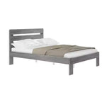 Plank+Beam Letto matrimoniale rustico con testiera a doghe, Letto a piattaforma in legno massello