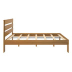 Plank+Beam Letto matrimoniale rustico con testiera a doghe, Letto a piattaforma in legno massello