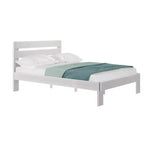 Plank+Beam Letto matrimoniale rustico con testiera a doghe, Letto a piattaforma in legno massello