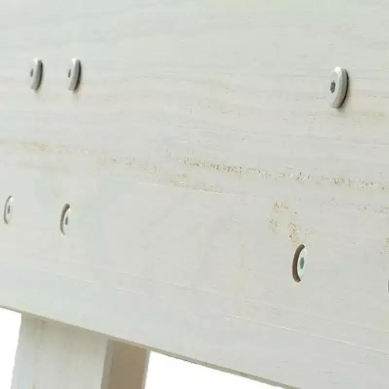 Plank+Beam Letto matrimoniale rustico con testiera a doghe, Letto a piattaforma in legno massello
