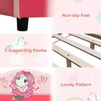 Costway Kids Children Upholstered Platform Toddler Bed Pink
