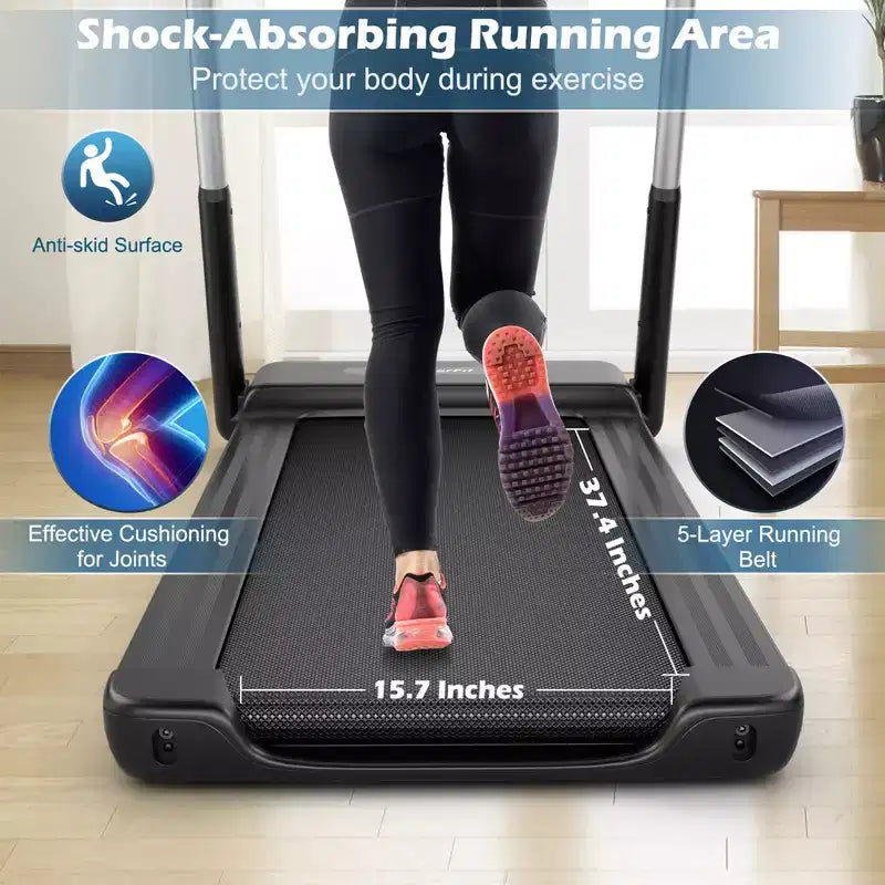 Costway 2.25HP Folding LED Treadmill Electric Running Walking Machine with APP Control Gym