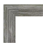 Amanti Art Fencepost Grey Narrow Non-Beveled Wood Bathroom Wall Mirror 28.5 x 22.5 in.