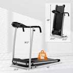Costway 2 HP Folding Treadmill Motorized Running Machine 12 Preset Program & LCD Display Black/White