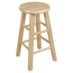 PJ Wood Classic Round Seat 24 Tall Kitchen Counter Stools, Natural (Set of 8)