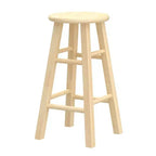 PJ Wood Classic Round Seat 24 Tall Kitchen Counter Stools, Natural (Set of 8)