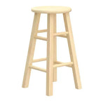 PJ Wood Classic Round Seat 24 Tall Kitchen Counter Stools, Natural (Set of 8)