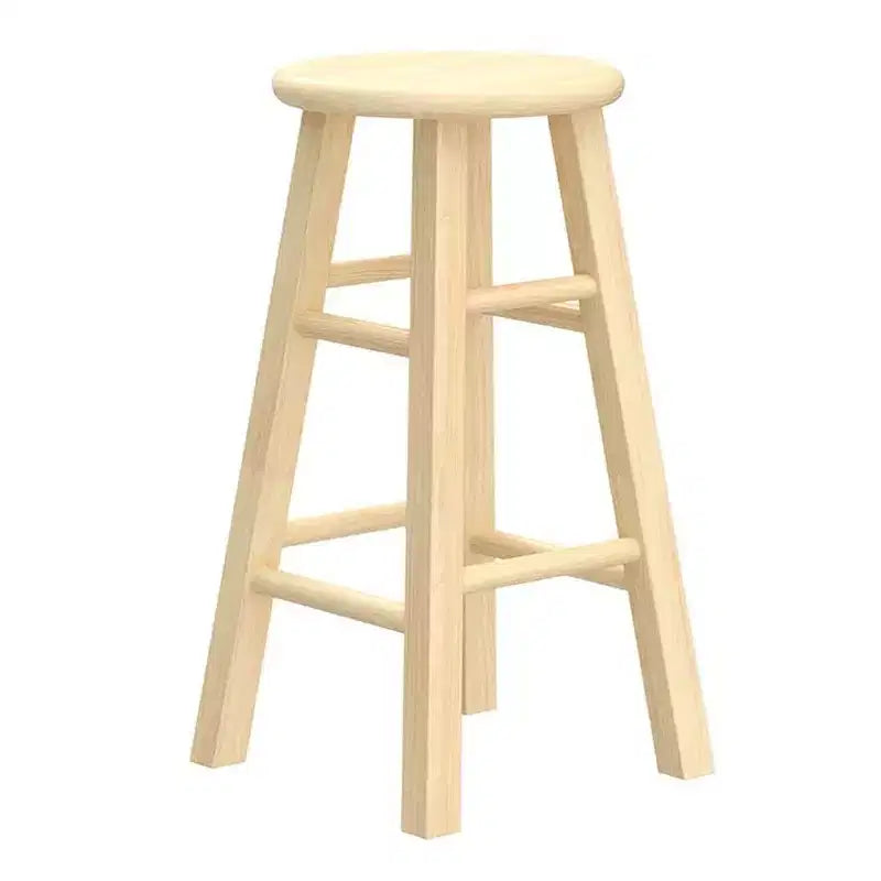 PJ Wood Classic Round Seat 24 Tall Kitchen Counter Stools, Natural (Set of 8)