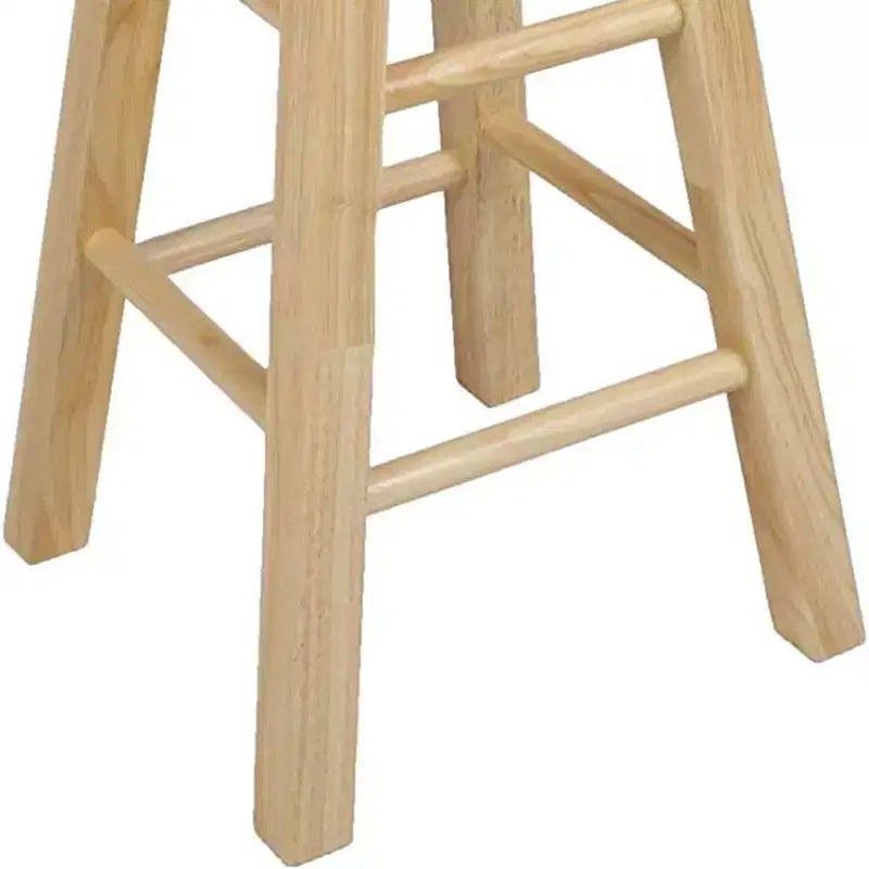 PJ Wood Classic Round Seat 24 Tall Kitchen Counter Stools, Natural (Set of 8)