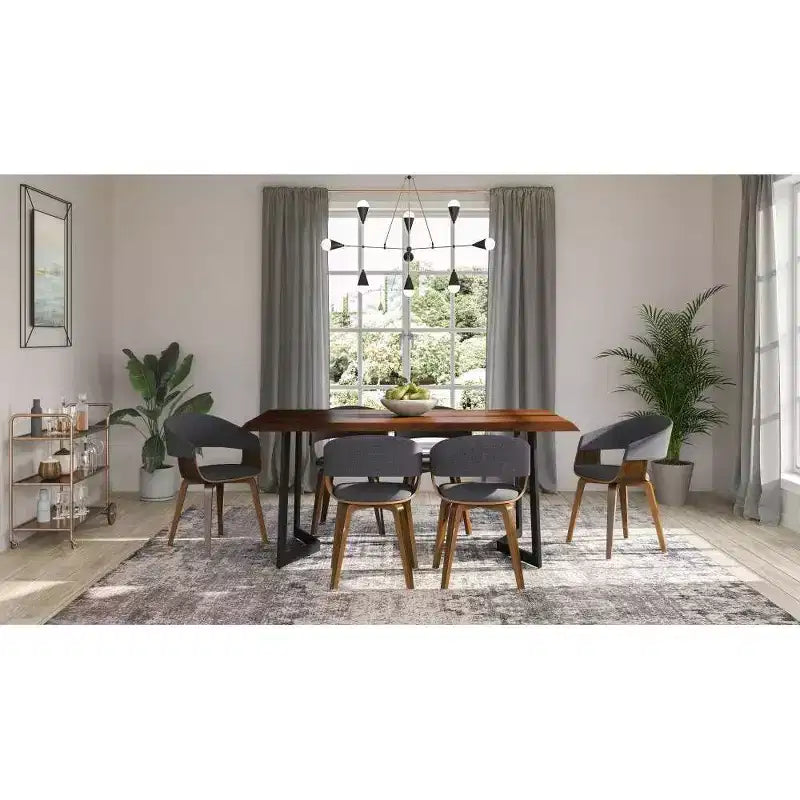 Hathaway Dining Table with Inverted Metal Base - WyndenHall