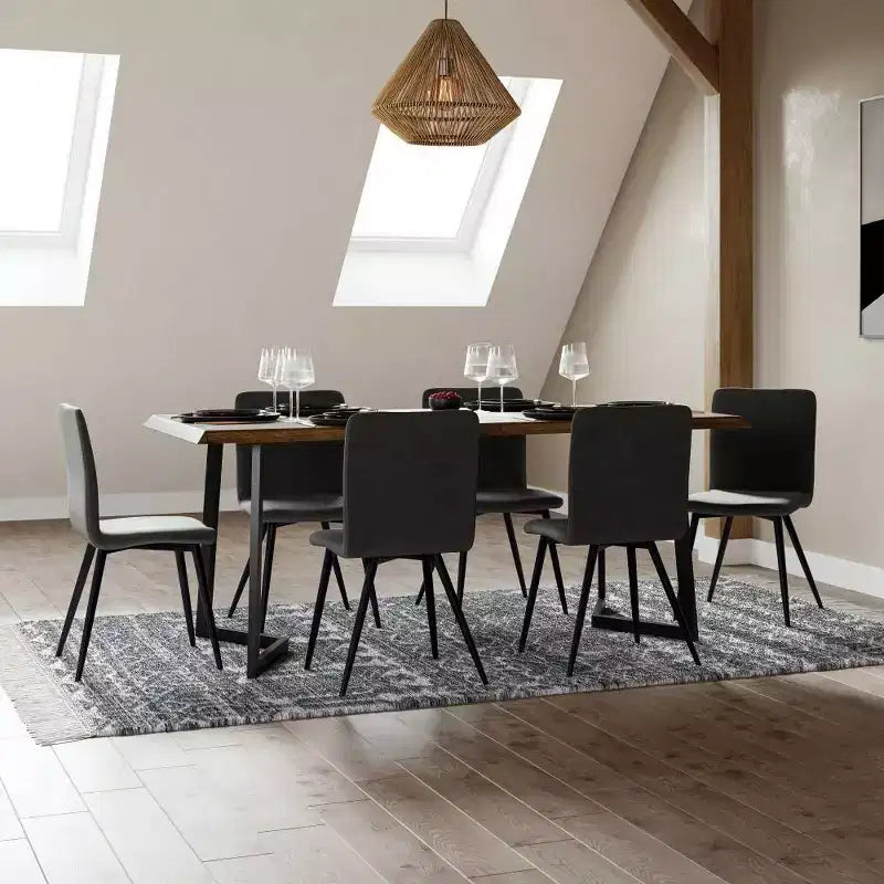 Hathaway Dining Table with Inverted Metal Base - WyndenHall