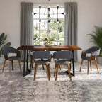 Hathaway Dining Table with Inverted Metal Base - WyndenHall