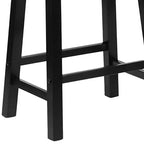 PJ Wood Sgabelli Alti con Seduta a Sella Classica da 61 cm per Cucine, Zone Pranzo e Bar, Senza Schienale, con 4 Gambe Quadrate, Neri (Set da 4)