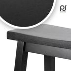 PJ Wood Sgabelli Alti con Seduta a Sella Classica da 61 cm per Cucine, Zone Pranzo e Bar, Senza Schienale, con 4 Gambe Quadrate, Neri (Set da 4)