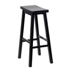 PJ Wood Sgabelli Alti da Cucina/Bancone da 73 cm con Sedile a Sella, Senza Schienale e 4 Gambe Quadrate, per Case, Sale da Pranzo e Bar, Nero (Confezione da 4)