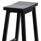 PJ Wood Sgabelli Alti da Cucina/Bancone da 73 cm con Sedile a Sella, Senza Schienale e 4 Gambe Quadrate, per Case, Sale da Pranzo e Bar, Nero (Confezione da 4)