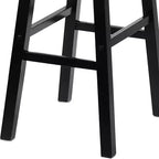PJ Wood Sgabelli Alti da Cucina/Bancone da 73 cm con Sedile a Sella, Senza Schienale e 4 Gambe Quadrate, per Case, Sale da Pranzo e Bar, Nero (Confezione da 4)