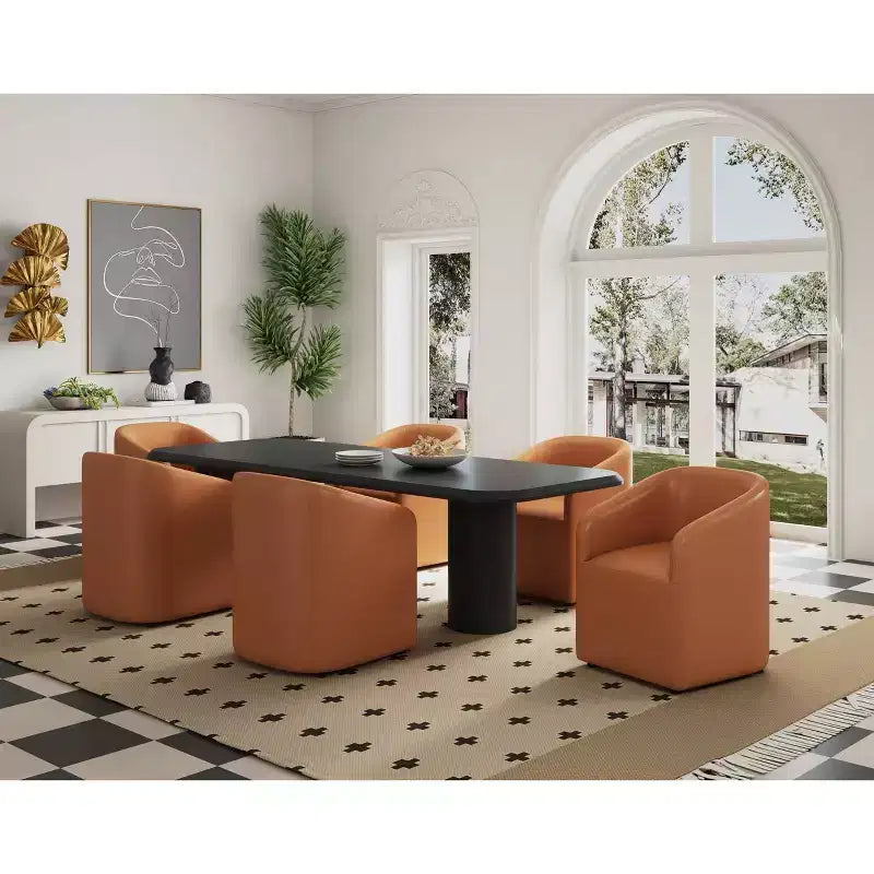 Poltroncina da Pranzo Rotonda Moderna in Similpelle Anna - Manhattan Comfort