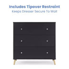 Delta Children Jordan 3 Drawer Dresser with Interlocking Drawers
