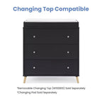 Delta Children Jordan 3 Drawer Dresser with Interlocking Drawers