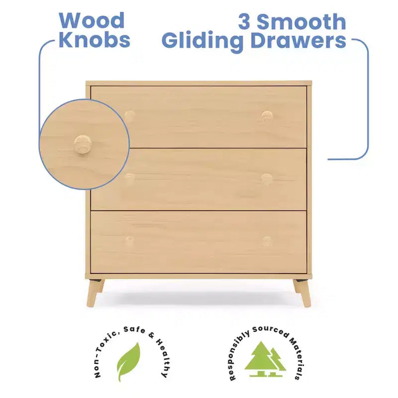 Delta Children Jordan 3 Drawer Dresser with Interlocking Drawers