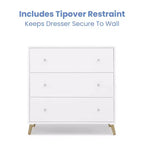 Delta Children Jordan 3 Drawer Dresser with Interlocking Drawers