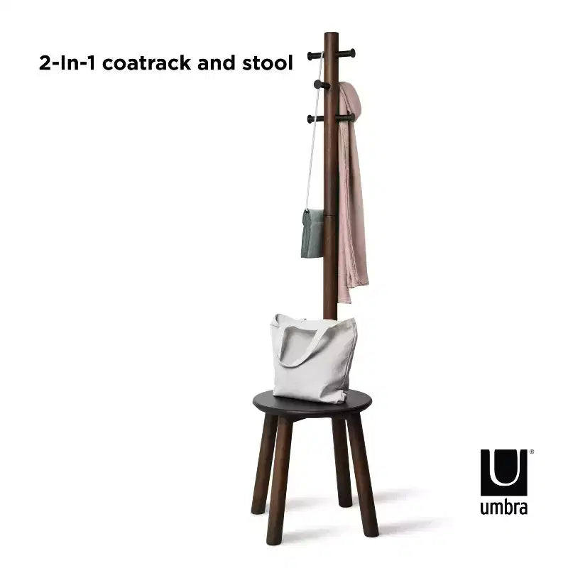Pillar Stool and Coatrack - Umbra