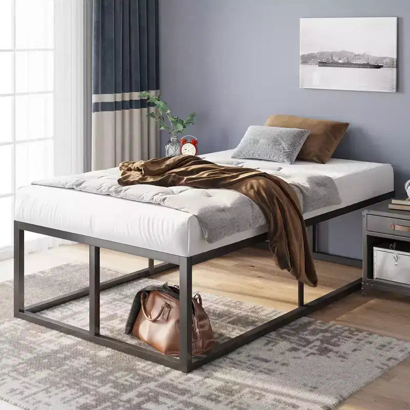 Joseph 18 Metal Platform Bed Frame Black - Zinus