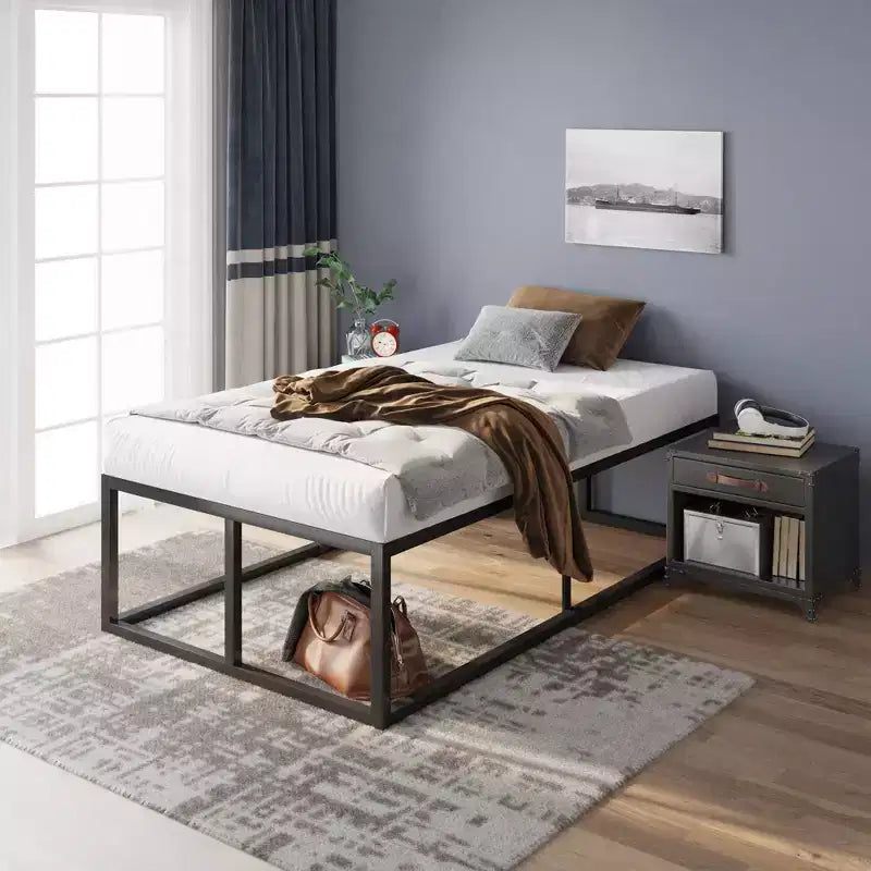 Joseph 18 Metal Platform Bed Frame Black - Zinus