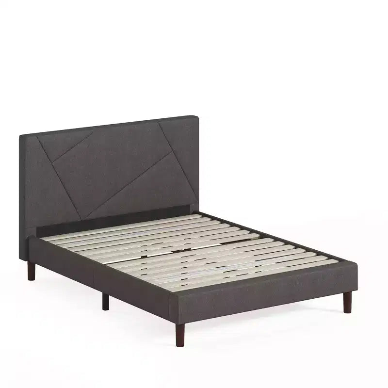 Zinus - Base letto imbottita con piattaforma Judy grigio