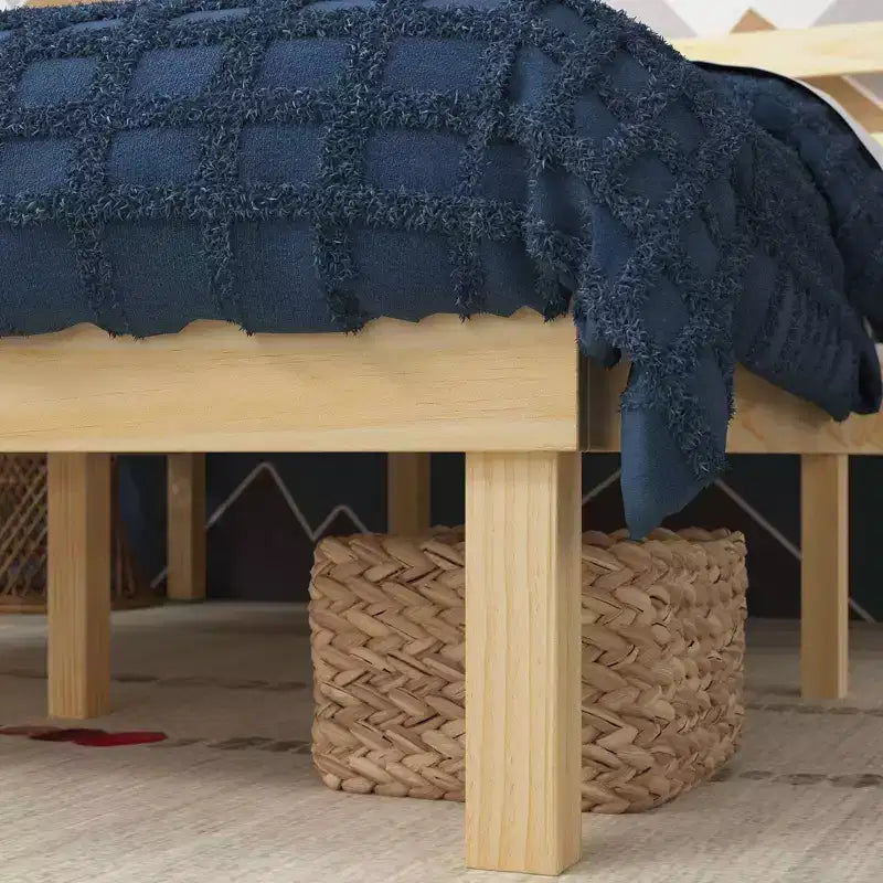 Robin Wood Platform Bed Frame with Headboard Natural - Zinus