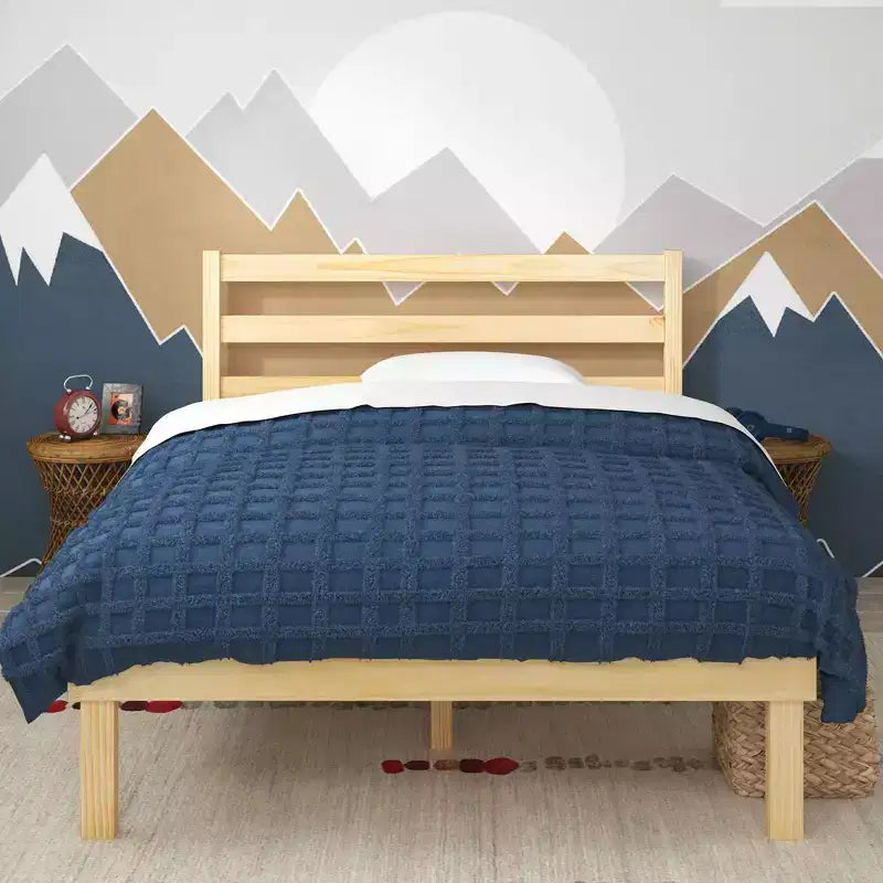 Robin Wood Platform Bed Frame with Headboard Natural - Zinus