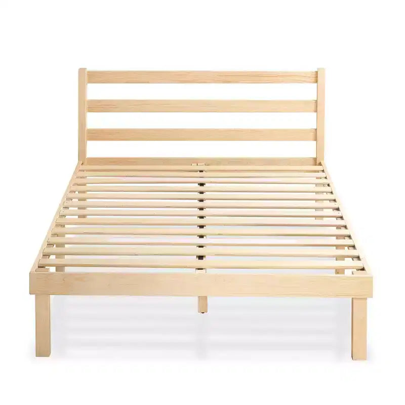 Robin Wood Platform Bed Frame with Headboard Natural - Zinus
