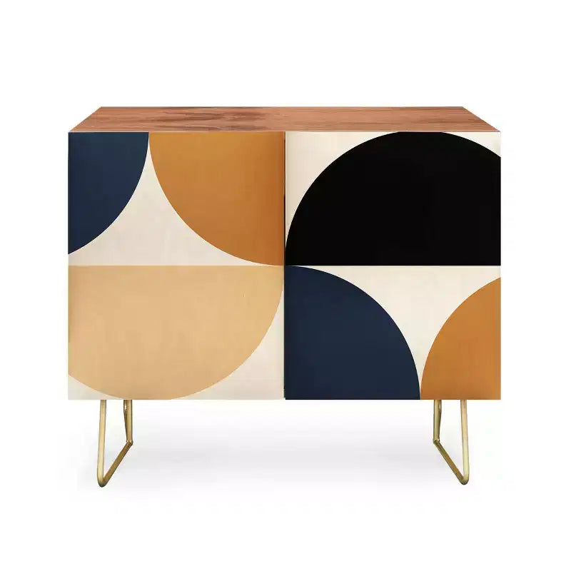 Color Poems Bold Minimalism XII Walnut Credenza - Deny Designs