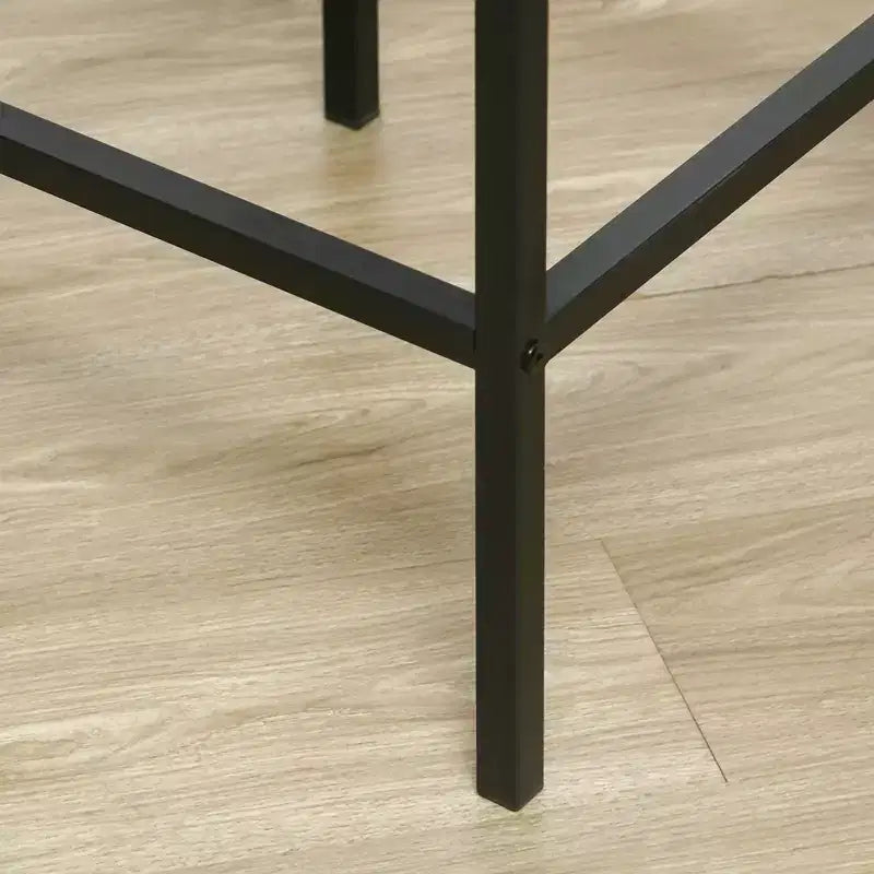 HOMCOM Set Tavolo e Sedie da Bar a Altezza Contatore Moderno, Set Tavolo da Cucina Compatto con Poggiapiedi, Gambe in Metallo
