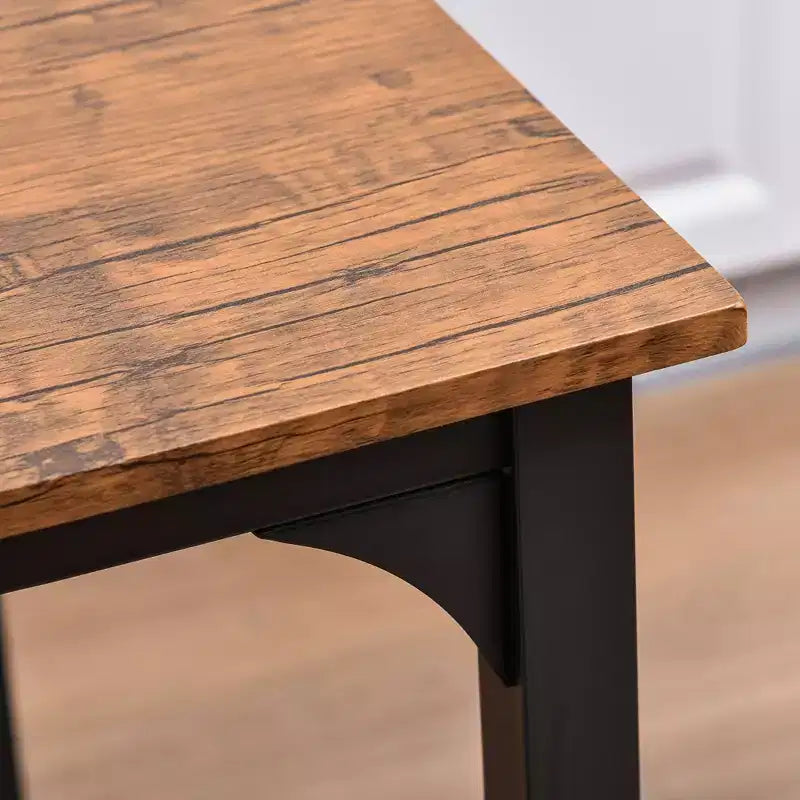 HOMCOM Set Tavolo e Sedie da Bar a Altezza Contatore Moderno, Set Tavolo da Cucina Compatto con Poggiapiedi, Gambe in Metallo