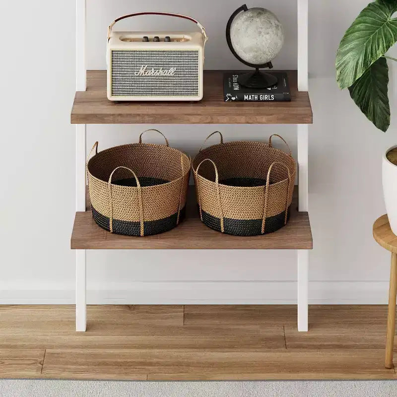 73 Theo 5 Tier Wood Wall Mount Ladder Bookshelf - Nathan James