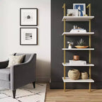 73 Theo 5 Tier Wood Wall Mount Ladder Bookshelf - Nathan James