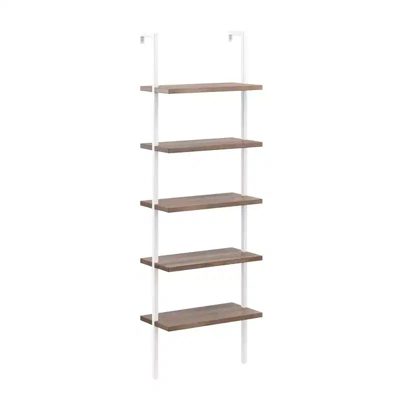 73 Theo 5 Tier Wood Wall Mount Ladder Bookshelf - Nathan James
