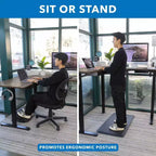 Mount-It! Grande scrivania elettrica angolare regolabile in altezza, scrivania automatica con regolazione fluida ed ergonomica dell'altezza da 28,3 a 46,5, marrone