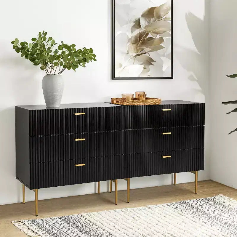 Brian 32 Tall 3 Drawer Bachelor?s Chest with storage for bedroom Set of 2| ART OF LIVING DESIGNS-BLACK