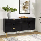 Brian 32 Tall 3 Drawer Bachelor?s Chest with storage for bedroom Set of 2| ART OF LIVING DESIGNS-BLACK
