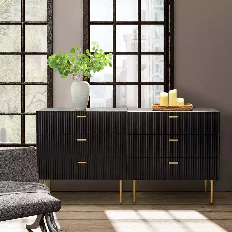 Brian 32 Tall 3 Drawer Bachelor?s Chest with storage for bedroom Set of 2| ART OF LIVING DESIGNS-BLACK