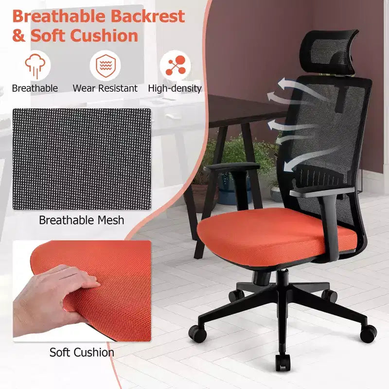 Costway Mesh Office Chair Big Tall Ergonomic Executive Chair Height Adjustable 400 lbs